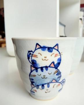 Afbeelding Cat cup set blue