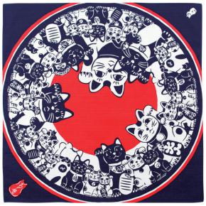 Afbeelding Maneki Neko Red White Blue